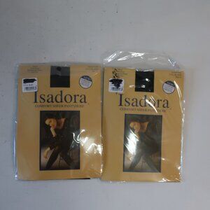 NWT Womens 2PC Isadora Black Sheer Pantyhose Size A